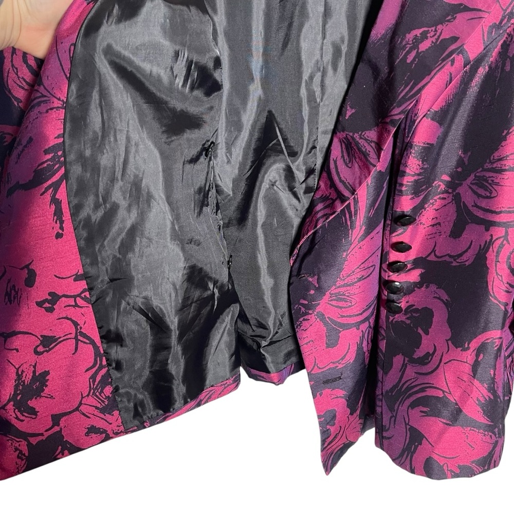 Floral Pink and Black Women's Jacket - Picture 6 of 7
